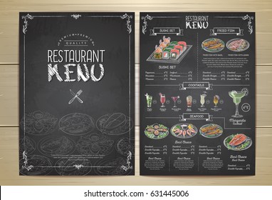 Chalk drawing restaurant menu design