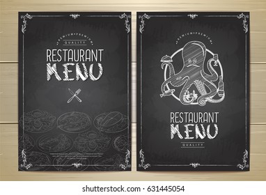 Chalk drawing restaurant menu design