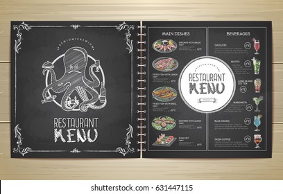 Chalk drawing restaurant menu design