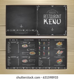 Chalk drawing restaurant menu design