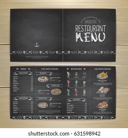 Chalk drawing restaurant menu design