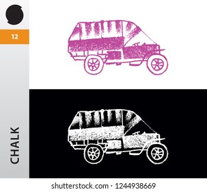 chalk drawing of a truck