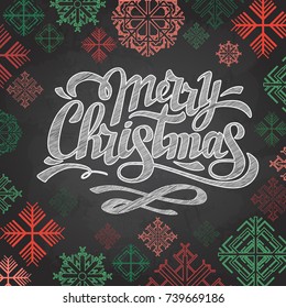 Chalk drawing typography christmas card design