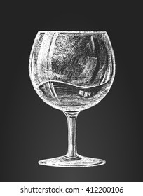 Chalk Drawing Of A Wineglass