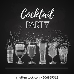 Chalk drawings. cocktail menu
