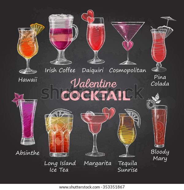 Dessins De Calque Carte De Cocktails Image Vectorielle De Stock Libre De Droits