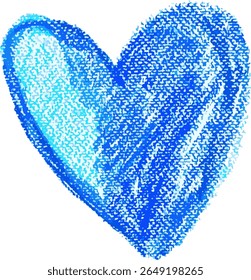 Chalk Drawn Blue Heart Child Illustration
