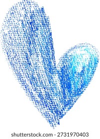 Chalk Drawn Blue Heart Child Illustration