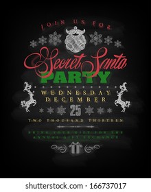 Chalk Drawn Christmas Invitation At Secret Santa Holiday Party