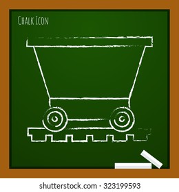 Ve?tor chalk drawn doodle trolley icon on school board 