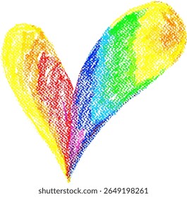 Chalk Drawn Rainbow Heart Child Illustration