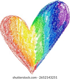 Chalk Drawn Rainbow Heart Child Illustration