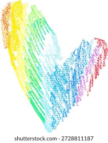 Chalk Drawn Rainbow Heart Child Illustration