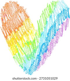 Chalk Drawn Rainbow Heart Child Illustration