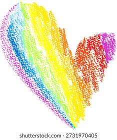 Chalk Drawn Rainbow Heart Child Illustration