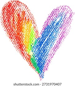 Chalk Drawn Rainbow Heart Child Illustration