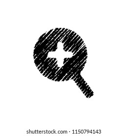 chalk drowing shape (magnifying glass / zoom )