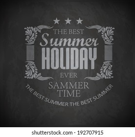 chalk elements for Summer Holidays / calligraphic designs/ ornaments / labels