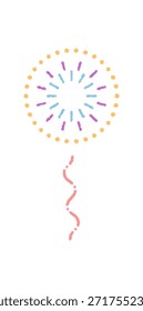Chalk firecracker burst with hand drawn circle element. Festive pattern and celebration spark radiate party mood. Firework burst style brings cheerful element for holiday or party ornament.