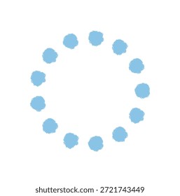 El elemento estrella de explosión de fuegos artificiales de tiza forma un patrón de círculo azul. La chispa y la magia aparecen a través de cada chispa a medida que el fondo crea un patrón lúdico. Elemento vibrante para el diseño visual festivo o
