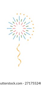 Los fuegos artificiales de tiza estallan con estrellas y chispas como un icono festivo de la fiesta en un círculo brillante. Símbolo de la explosión de la celebración, con detalles gráficos, ideal para las vacaciones alegres y los conceptos especiales del acontecimiento.