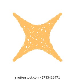 Esbozo de estrella de fuegos artificiales de tiza forma un icono festivo en naranja suave. El patrón de ráfaga de chispas y la forma del elemento de explosión celebran un estilo único. Estrella y tiza detalles traje fiesta o concepto de vacaciones.
