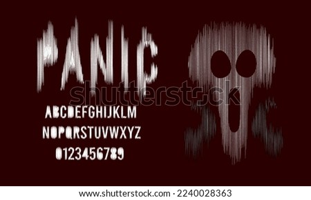 Chalk font and alphabet vector, Hand draw bold typeface letter and number design, Graphic text on red background. Vector Illustration