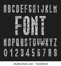 Chalk Font Design, Tall Vector Alphabet and Number