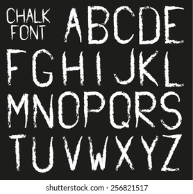 Chalk font - isolated alphabet in chalk style