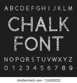 Chalk Font and number vector design