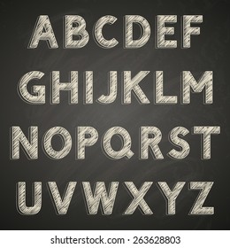 Chalk Font On Blackboard