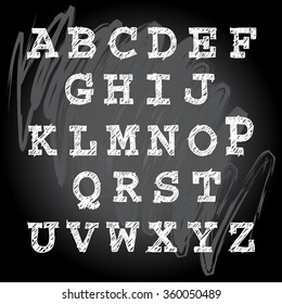Chalk font vector illustration.