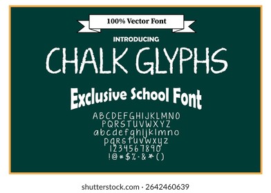 CHALK GLYPHS | Back to School Fonts | Dotted, Cursive, Handwriting, Tracing and Educational Classroom Fonts for Kids and Teachers