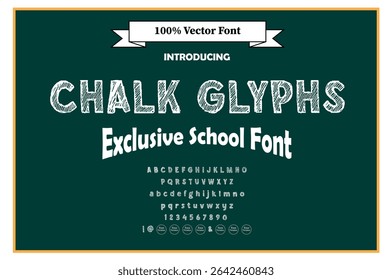 CHALK GLYPHS | Back to School Fonts | Dotted, Cursive, Handwriting, Tracing and Educational Classroom Fonts for Kids and Teachers