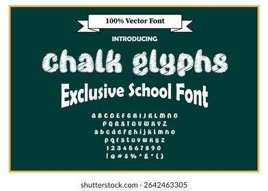 CHALK GLYPHS | Back to School Fonts | Dotted, Cursive, Handwriting, Tracing and Educational Classroom Fonts for Kids and Teachers