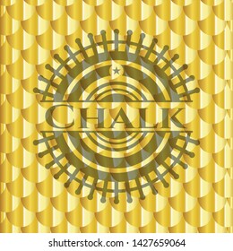 Chalk  gold badge. Scales pattern. Vector Illustration. Detailed.