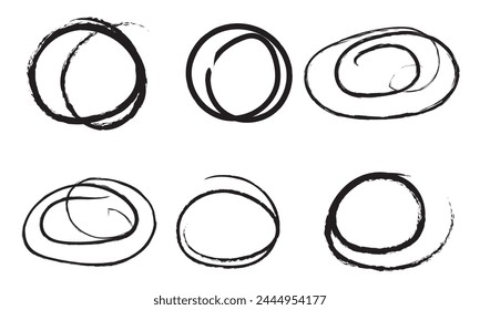 Chalk graphic elements collection - arrows, frames, rectangle, oval and round shapes. Chalk forms on black board. Vector illustration