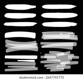 Chalk graphic elements collection - arrows, frames, rectangle, oval and round shapes. Chalk forms on black board, vector illustration, Hand drawn sketch hand drawn elements, scribble line brush.