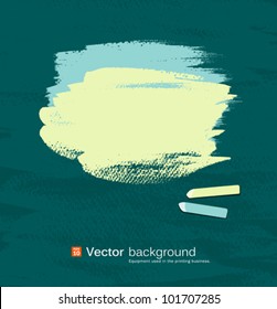 Chalk green and blue pastel space for text on blackboard. vector illustration