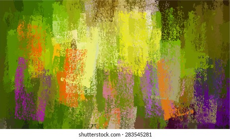 Chalk green brush strokes background. Vector version