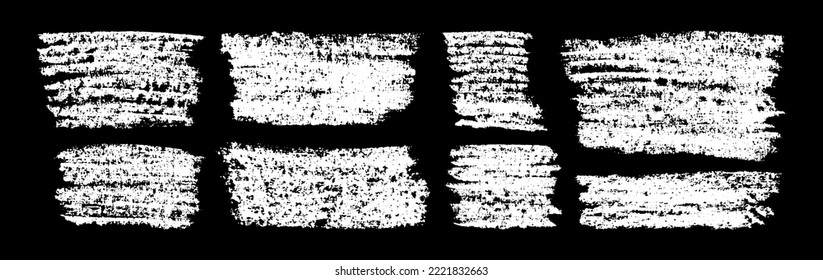 Chalk grunge backgrounds set. Chalkboard abstract sketches. White chalk pencil hatches and scribbles. Grungy backdrops collection.