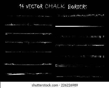 Chalk Grunge Distress Border Brushes on the Chalkboard. 