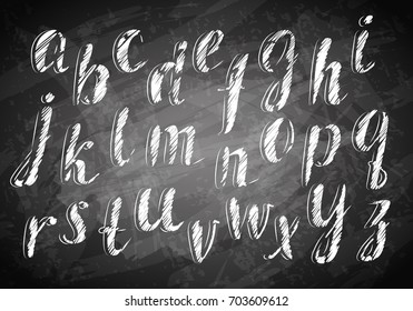 Chalk hand drawing alphabet