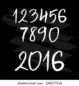 Chalk hand drawn numbers