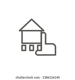 Chalk, hand, house vector icon. Simple element illustration from UI concept. Real estate concept vector illustration.