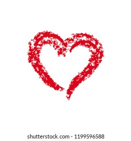 Chalk heart handmade vector