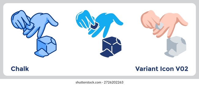 Chalk icon conveys grip confidence and lifting-performance themes. Blue, Flat, Dualtone style.
