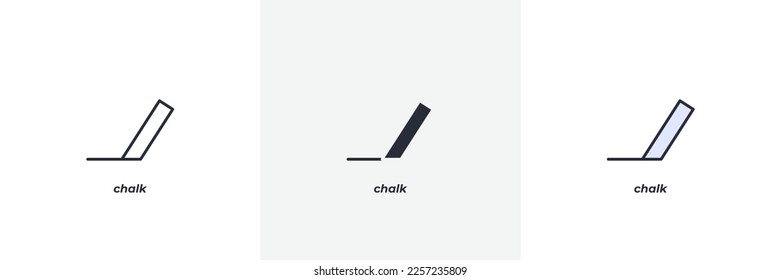 chalk icon. Line, solid and filled outline colorful version, outline and filled vector sign. Idea Symbol, logo illustration. Vector graphics