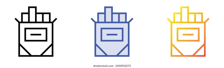 chalk icon. Linear, Blue Fill and Gradient Style Design Isolated On White Background