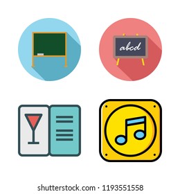 chalk icon set. vector set about menu, blackboard and music folder icon icons set.